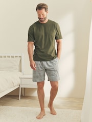 Gris - Check Jersey Short Pyjamas Set - Imagen 1 de 11