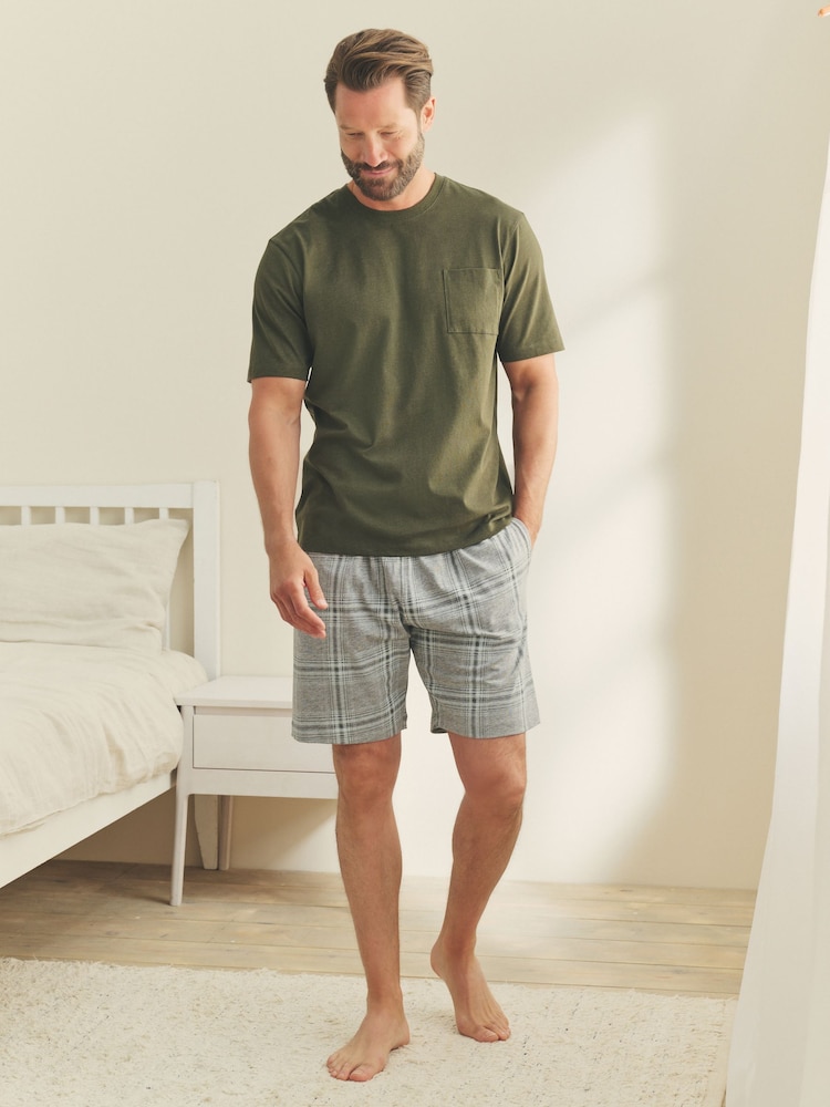 Gris - Check Jersey Short Pyjamas Set - Imagen 1 de 11