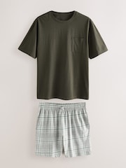 Gris - Check Jersey Short Pyjamas Set - Imagen 7 de 11