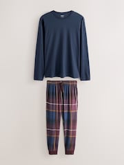 Red Long Sleeve Check Cuffed Pyjamas Set - Image 7 of 12