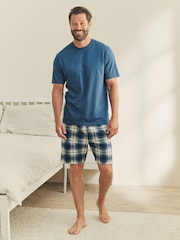 Navy Blue Motionflex Cosy Shorts Pyjamas Set - Image 1 of 11