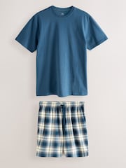 Navy Blue Motionflex Cosy Shorts Pyjamas Set - Image 7 of 11