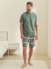 Sage Green Motionflex Cosy Shorts Pyjamas Set - Image 1 of 11