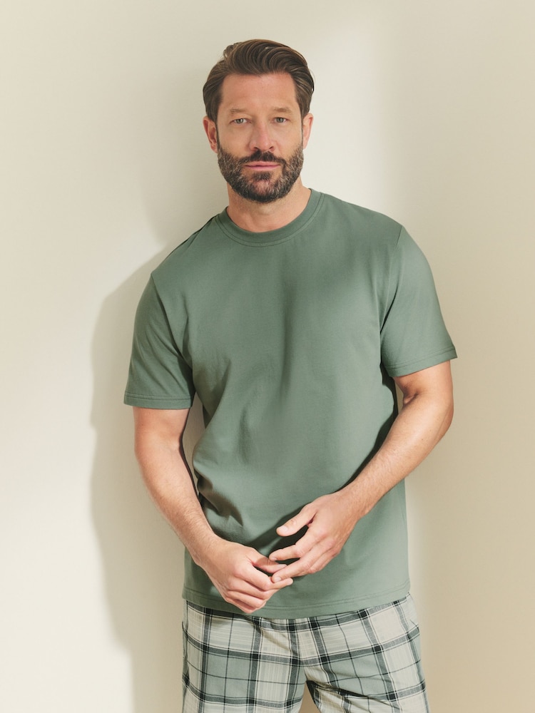Sage Green Motionflex Cosy Shorts Pyjamas Set - Image 3 of 11