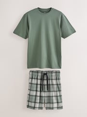 Sage Green Motionflex Cosy Shorts Pyjamas Set - Image 7 of 11