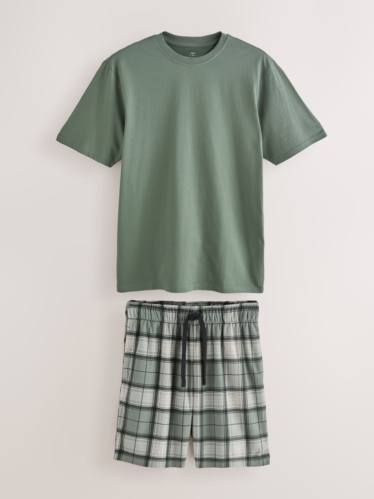Sage Green Motionflex Cosy Shorts Pyjamas Set - Image 7 of 11