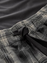 Black/White Monochrome Check Motionflex Cosy Shorts Pyjamas Set - Image 5 of 6