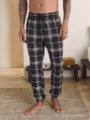Diseño a cuadros en negro/neutro - Motionflex Corded Cosy Cuffed Pyjama Bottoms - Imagen 1 de 9