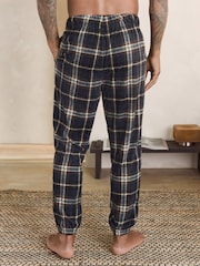 Diseño a cuadros en negro/neutro - Motionflex Corded Cosy Cuffed Pyjama Bottoms - Imagen 2 de 9