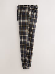 Diseño a cuadros en negro/neutro - Motionflex Corded Cosy Cuffed Pyjama Bottoms - Imagen 7 de 9