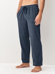 Navy Blue Microcheck Motionflex Cosy Pyjamas Bottoms - Image 1 of 12