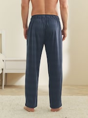 Navy Blue Microcheck Motionflex Cosy Pyjamas Bottoms - Image 3 of 12