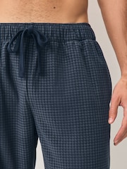 Navy Blue Microcheck Motionflex Cosy Pyjamas Bottoms - Image 9 of 12