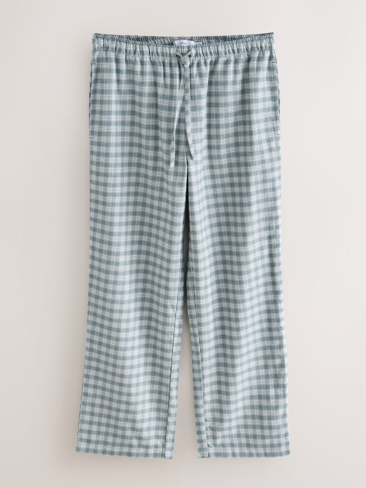 Black/White Blue Check Woven Pyjama Bottoms 2 Pack - Image 2 of 8 Black/White Blue Check Woven Pyjama Bottoms 2 Pack - Image 2 of 8