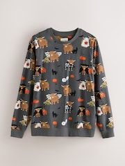 Dark Grey Hamish The Highland Cow Halloween Family Pyjama Set - Image 2 of 5