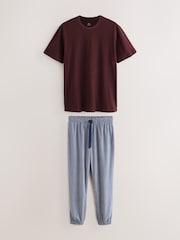 Navy Blue Motionflex Cosy Short Sleeve Cuffed Pyjamas - Image 1 of 5