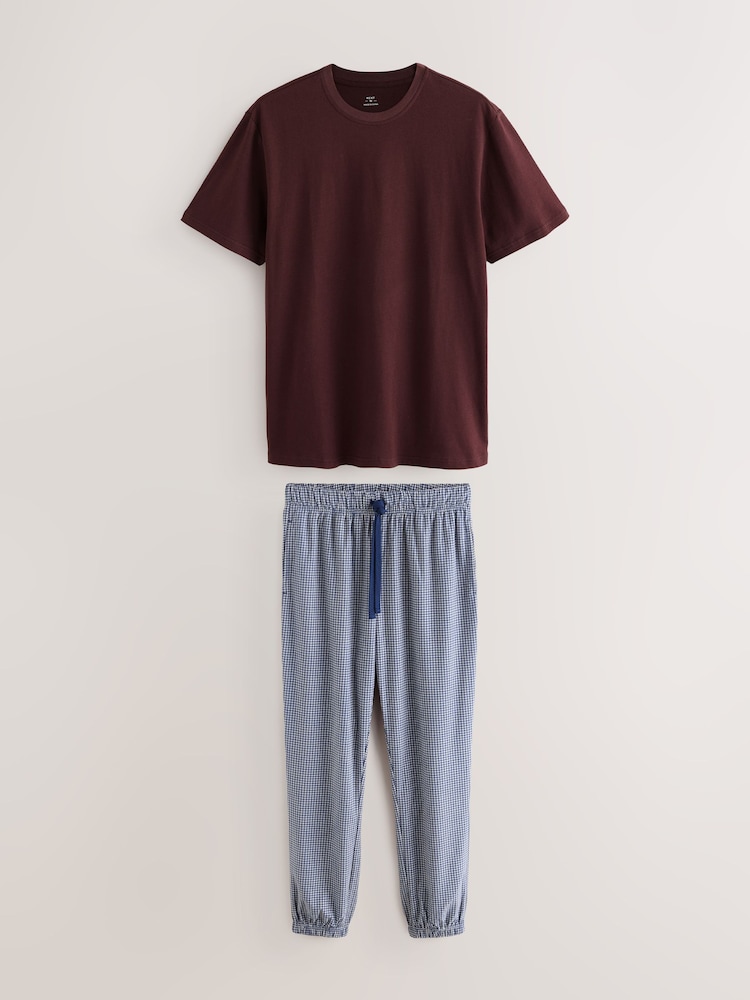 Navy Blue Motionflex Cosy Short Sleeve Cuffed Pyjamas - Image 1 of 5