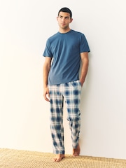 Navy Blue/Stone Motionflex Cosy Pyjamas Set 2 Pack - Image 8 of 14
