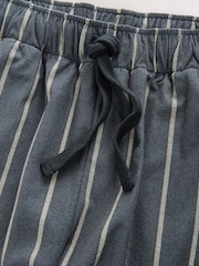 Black/Neutral Stripe Motionflex Cosy Short Sleeve Pyjamas Set - Image 10 of 11