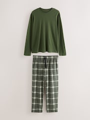Khaki Green Motionflex Cosy Long Sleeve Pyjamas Set - Image 6 of 10