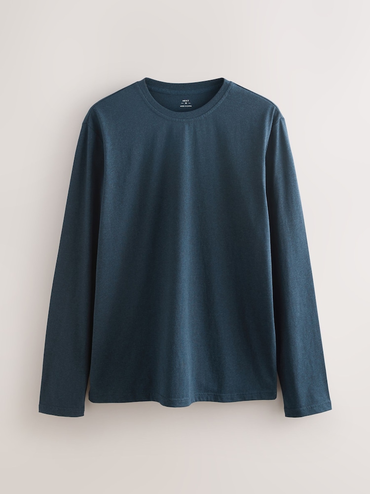 Navy Blue/Rust Motionflex Cosy Long Sleeve Pyjamas Set - Image 2 of 6