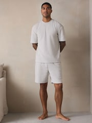 Grey Towelling Short Sleeve Pyjamas Set - Image 1 of 11