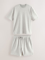 Grey Towelling Short Sleeve Pyjamas Set - Image 7 of 11