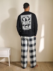Black/White Halloween Graphic Print Sweatshirt and Pyjama Bottoms Set - Image 12 of 12