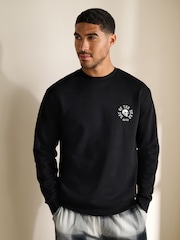 Black/White Halloween Graphic Print Sweatshirt and Pyjama Bottoms Set - Image 8 of 12