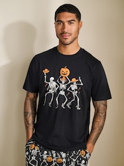 Black Halloween Cowboy Short Sleeve Jersey Pyjama Set - Image 2 of 6