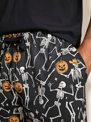 Black Halloween Cowboy Short Sleeve Jersey Pyjama Set - Image 6 of 6