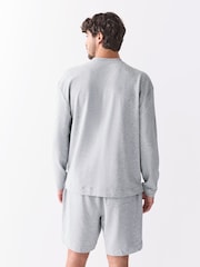 Grey TENCEL™ Modal Blend Long Sleeve Lounge Set - Image 2 of 9