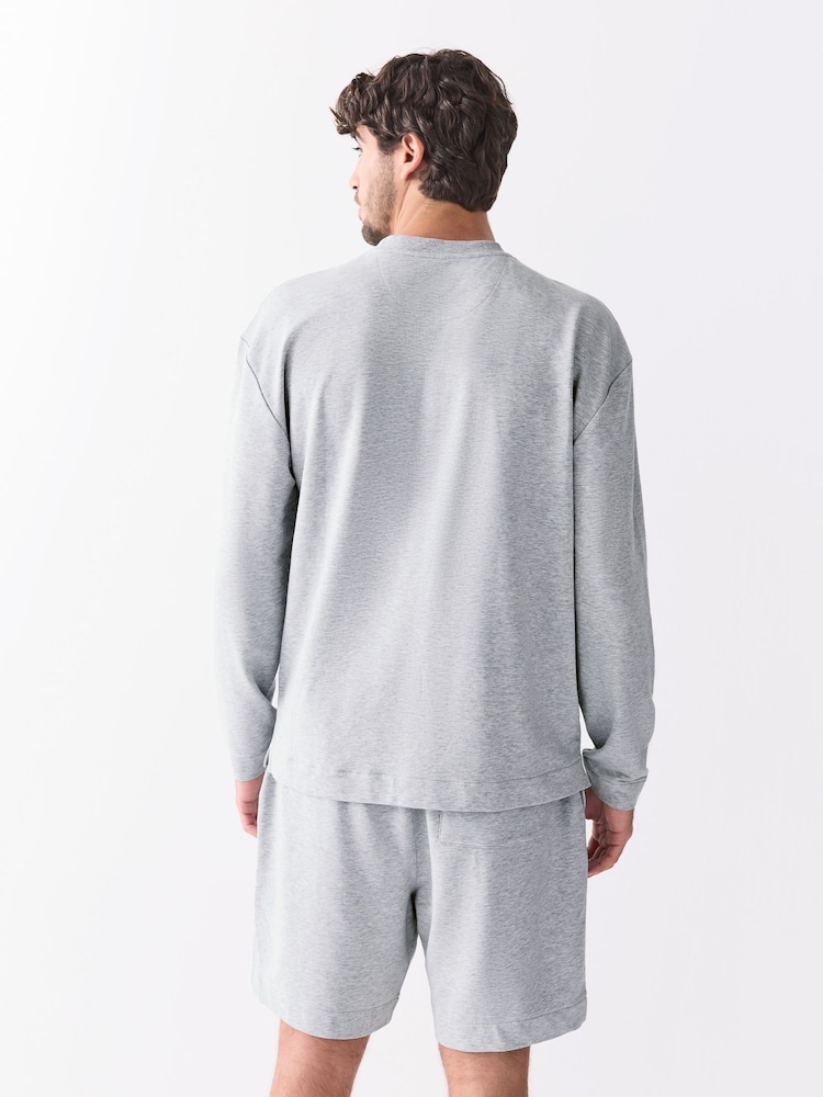 Grey TENCEL™ Modal Blend Long Sleeve Lounge Set - Image 2 of 9