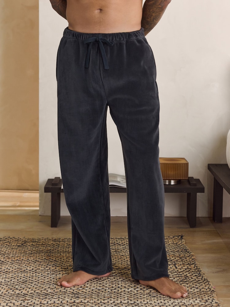 Slate Grey Jersey Textured Ribbed Joggers - Image 1 of 8