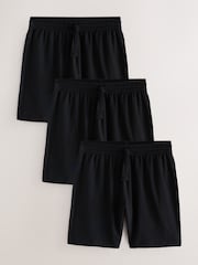 Black Jersey Pyjamas Shorts 3 Pack - Image 1 of 8