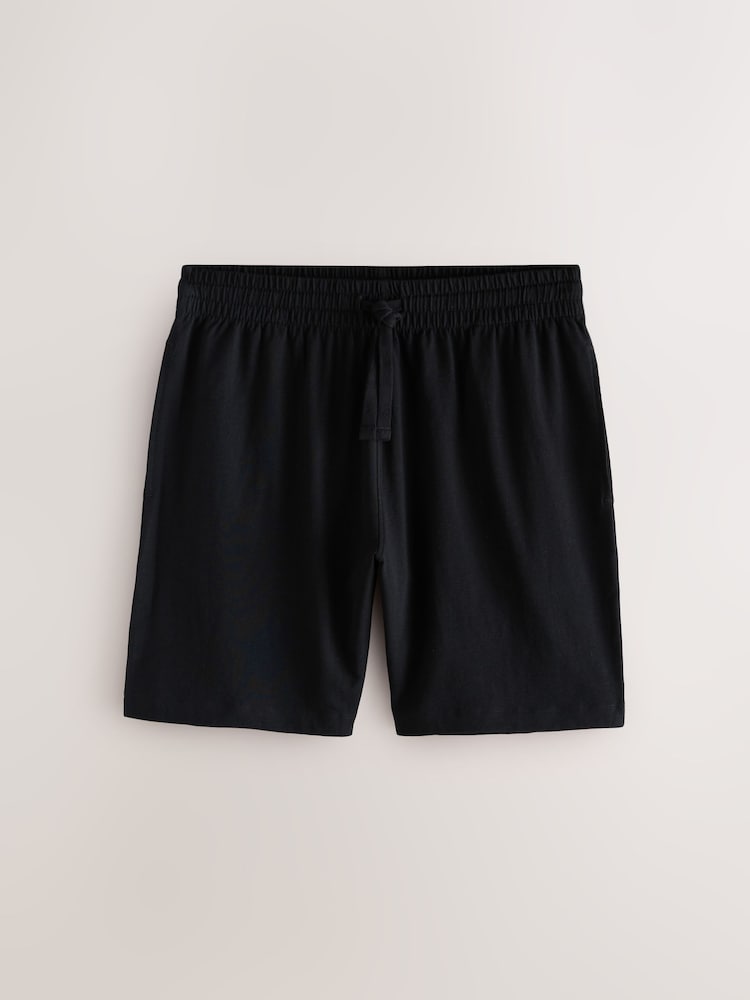 Black Jersey Pyjamas Shorts 3 Pack - Image 2 of 8