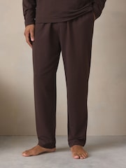 Čokoládově hnědá - Modalová souprava z látky TENCEL™ Blend s dlouhými rukávy - Obrázek 3 z 11