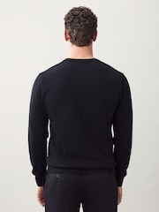 Black Regular Fit Soft Touch V-Neck Sweater - Image 3 of 7