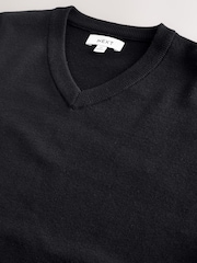 Black Regular Fit Soft Touch V-Neck Sweater - Image 7 of 7