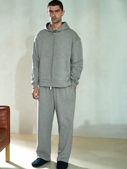 Neutral Stone Velour Lined Open Hem Joggers - Image 3 of 4