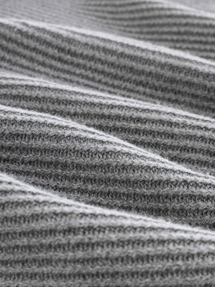 Grey Regular Fit Gingham Oxford Mock Shirt Jumper - Image 2 of 3