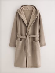 Neutral Stone Corded Textured Dressing Gown - Image 6 of 8
