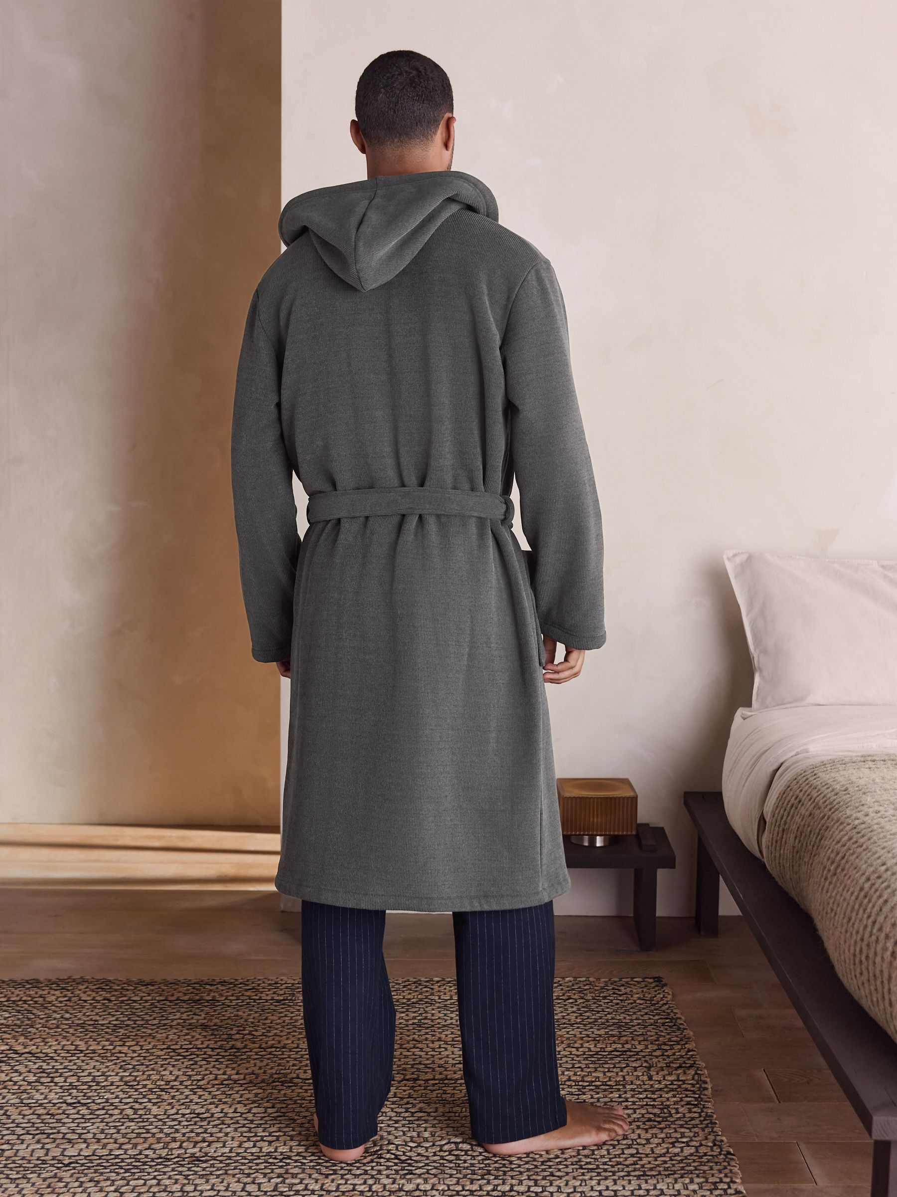 Buy Slate Grey Corded Textured Dressing Gown from the Next UK