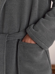 Slate Grey Corded Textured Dressing Gown - Image 4 of 9