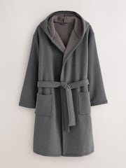 Slate Grey Corded Textured Dressing Gown - Image 6 of 9