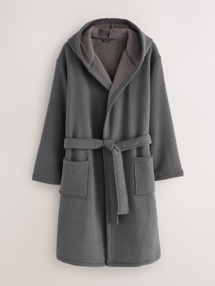 Grey Dressing Gown Coat Puntoco Women's Plus Size Winter Lengthened Bathrobe With Tie Belt Grey Dressing Gown Coat Puntoco Women's Plus Size Winter Lengthened Bathrobe With Tie Belt