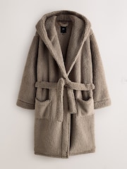 Neutral Stone Borg Dressing Gown - Image 1 of 3