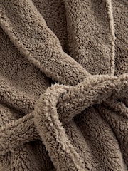 Neutral Stone Borg Dressing Gown - Image 2 of 3