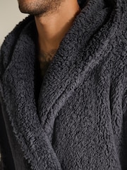 Slate Grey Borg Dressing Gown - Image 4 of 8
