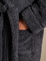Slate Grey Borg Dressing Gown - Image 5 of 8